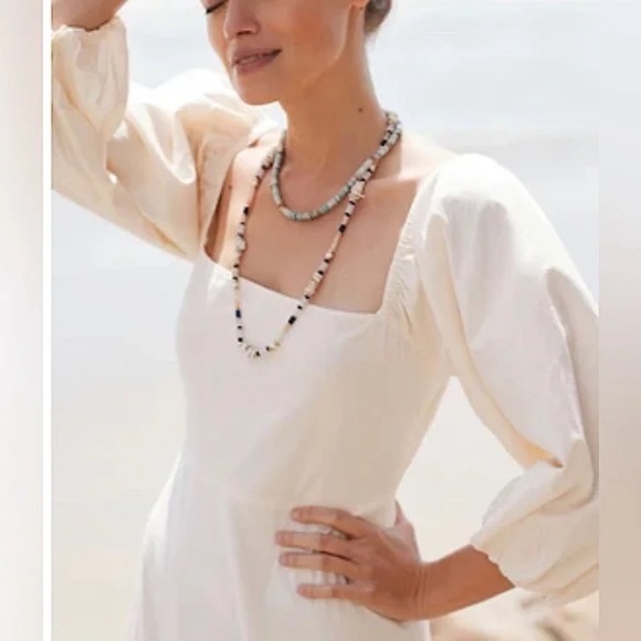 L*Space Bahia Open Back Peasant Maxi Dress Cream Size S - NWT - Picture 4 of 11